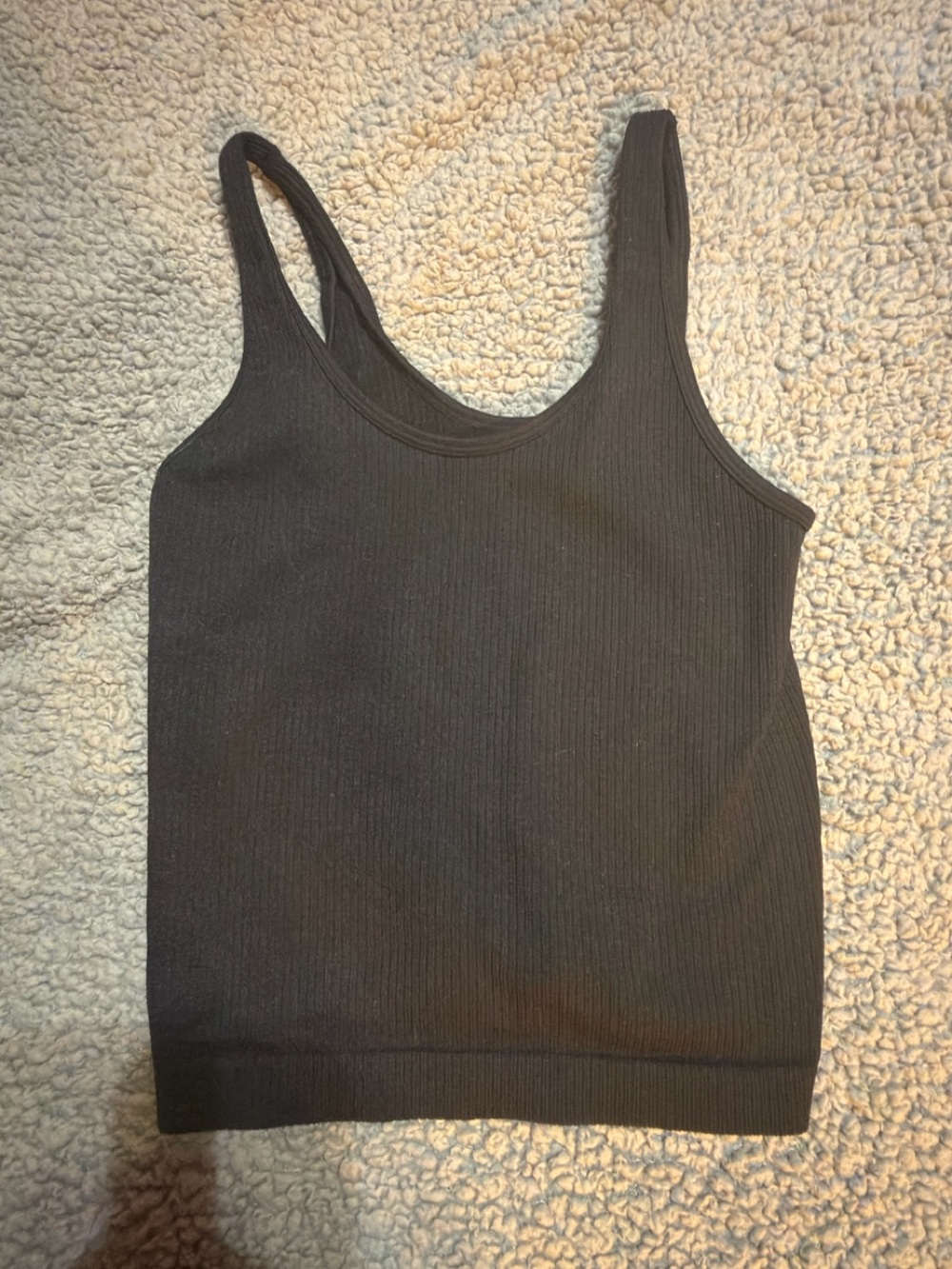 a new day Black Ribbed Cropped Tank Top